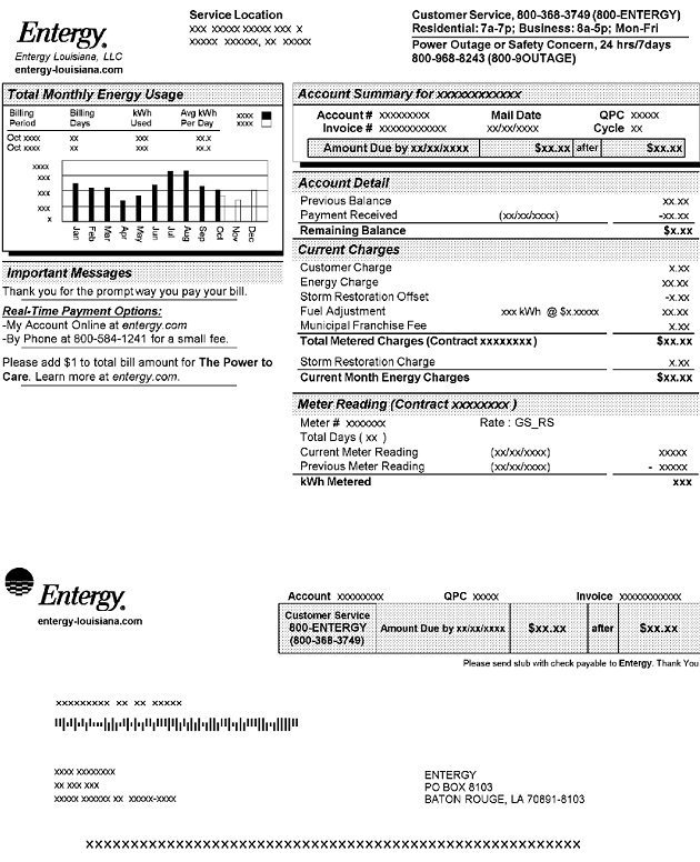 Entergy Bill Template